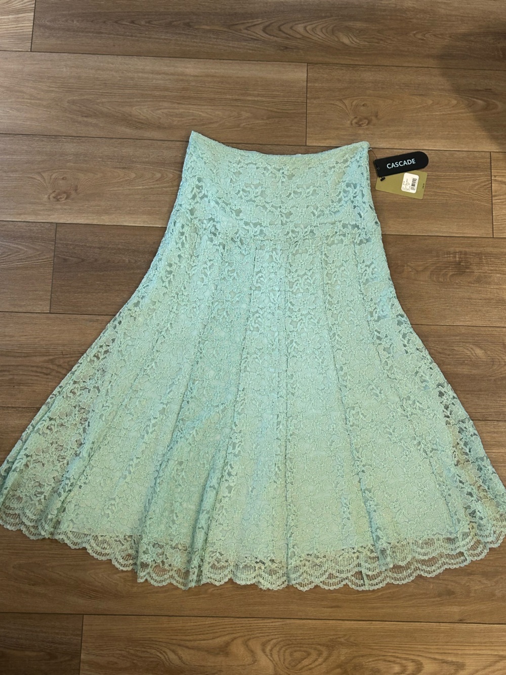 NWT Cascade Pale Mint Lace Skirt Size 4 Vintage Marshall Field’s